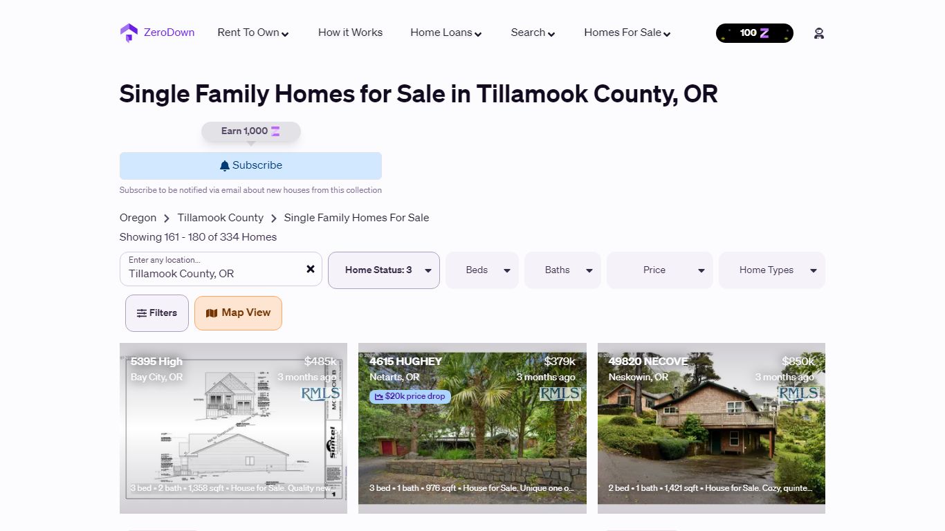 Single Family Homes for Sale in Tillamook County, OR